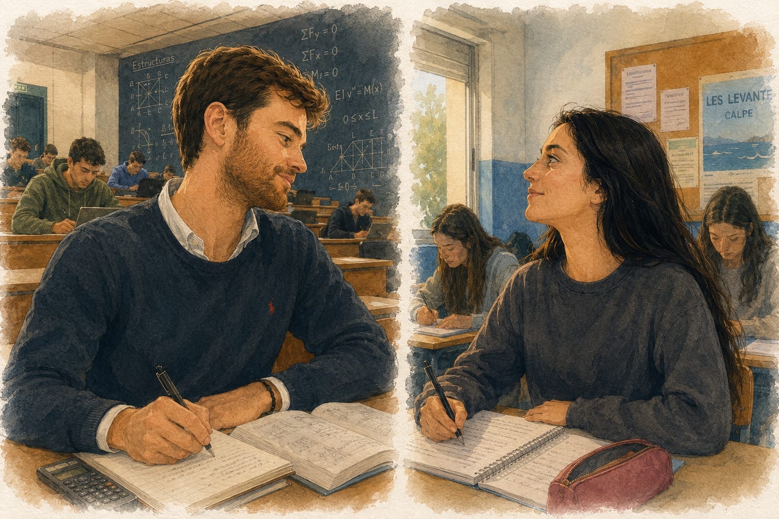 Andrea en bachiller y Samuel en la universidad